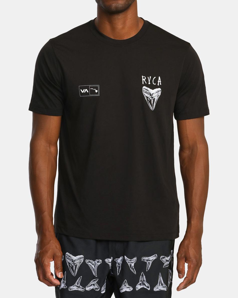 Black Rvca Ben Horton Hawaii Tee Men's Short Sleeve | USEGJ52299