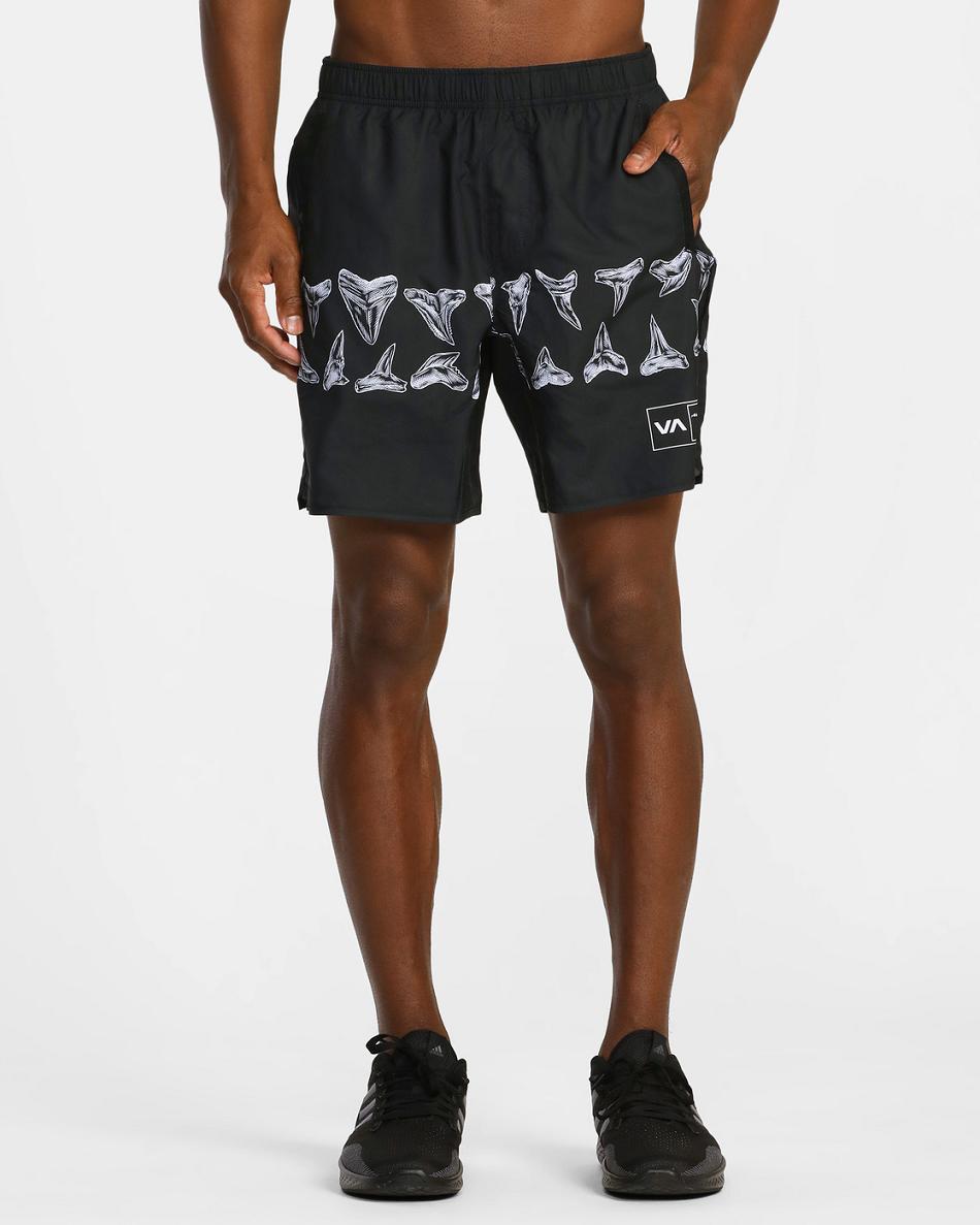 Black Rvca Ben Horton Yogger 17 Performance Men's Shorts | BUSSD39826