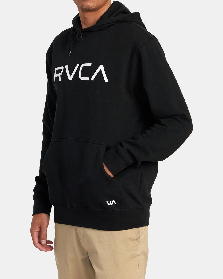 Black Rvca Big RVCA Pullover Men's Hoodie | SUSNY43671