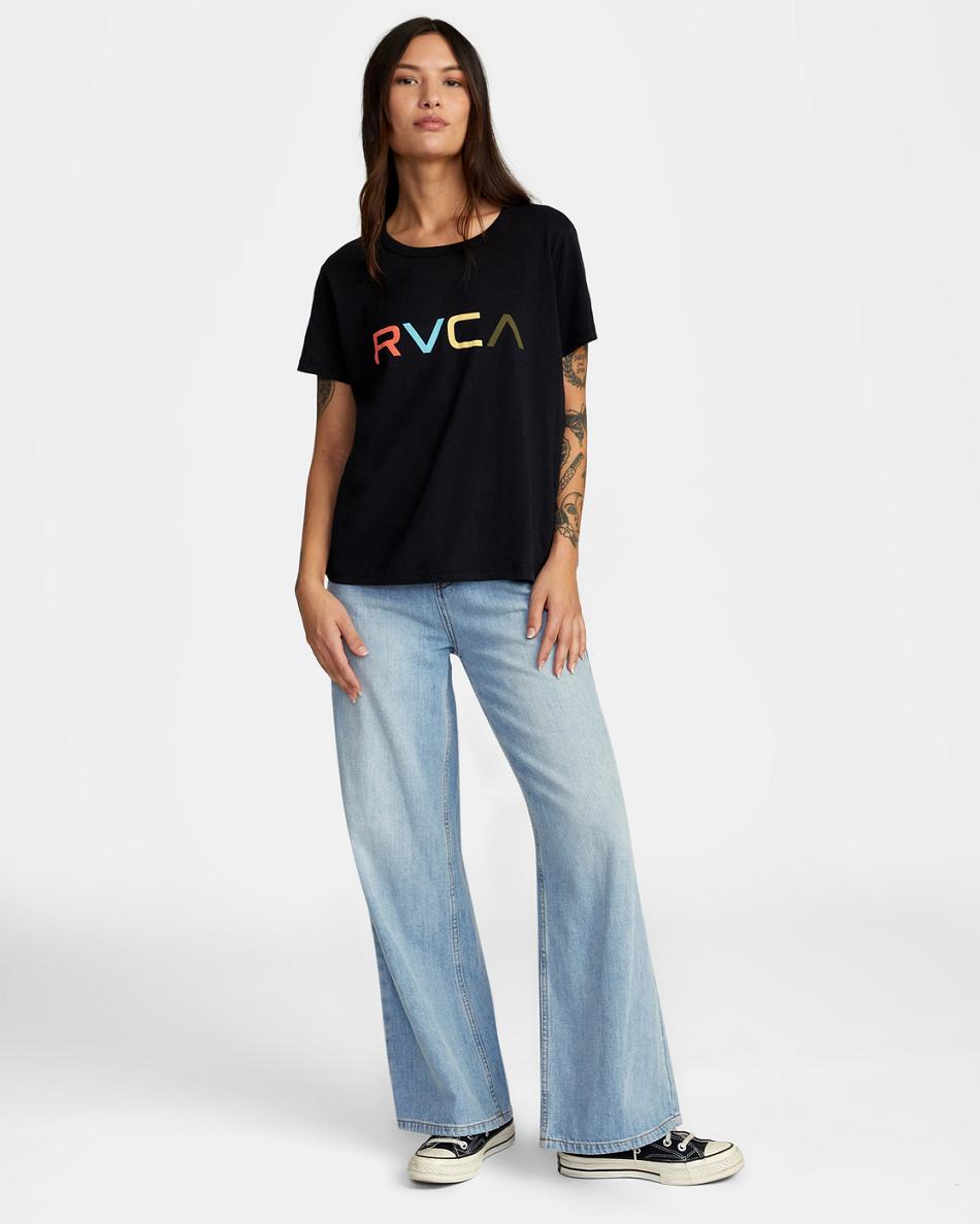 Black Rvca Big RVCA Women's T shirt | EUSVG67291