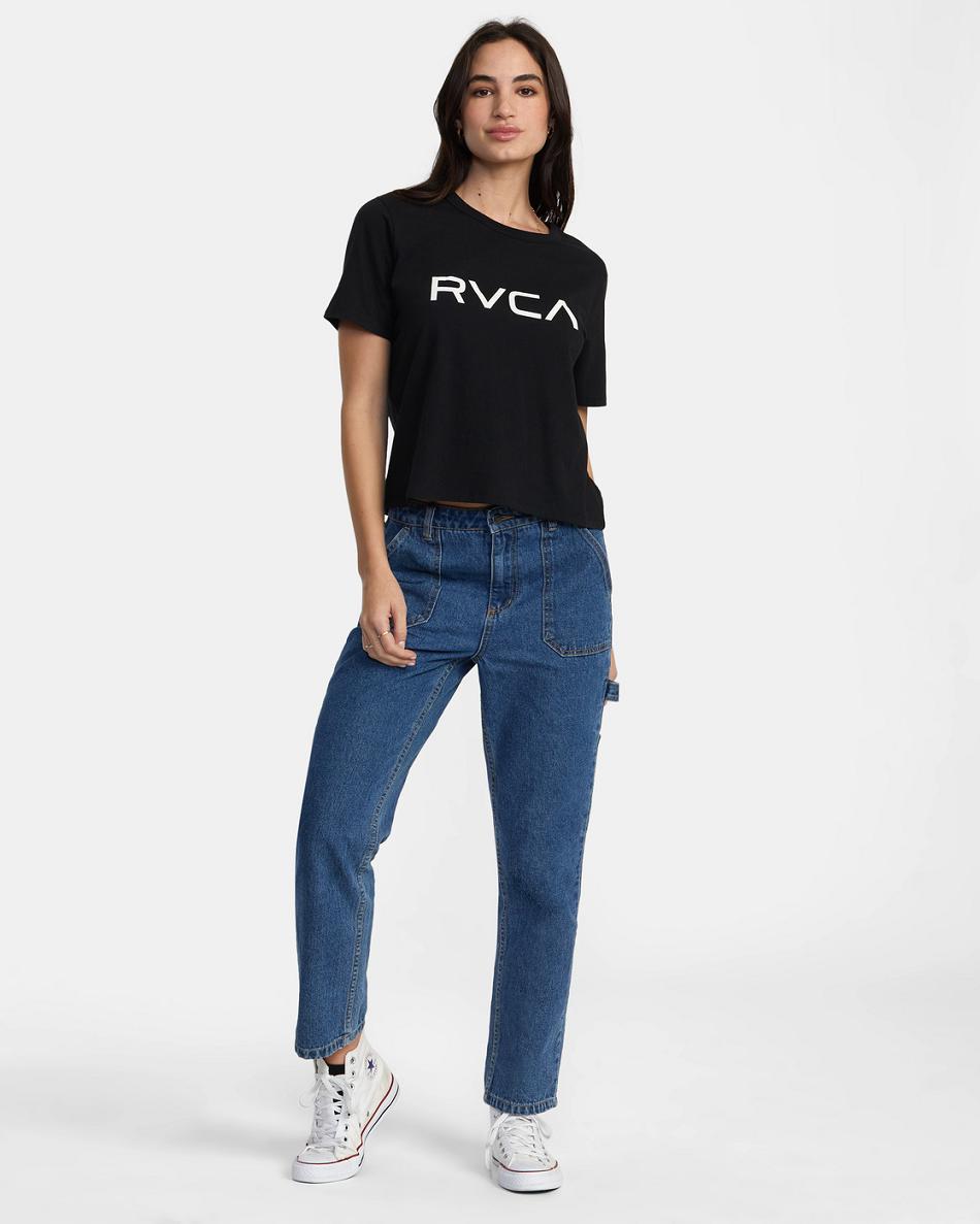 Black Rvca Big RVCA Women's T shirt | USIIZ21983