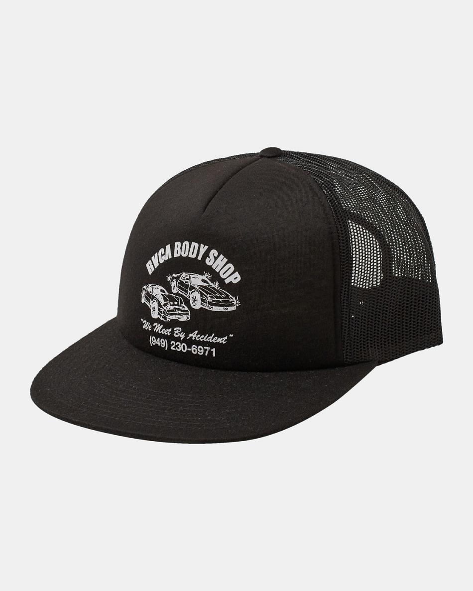 Black Rvca Body Shop Trucker Men\'s Hats | AUSDF20855