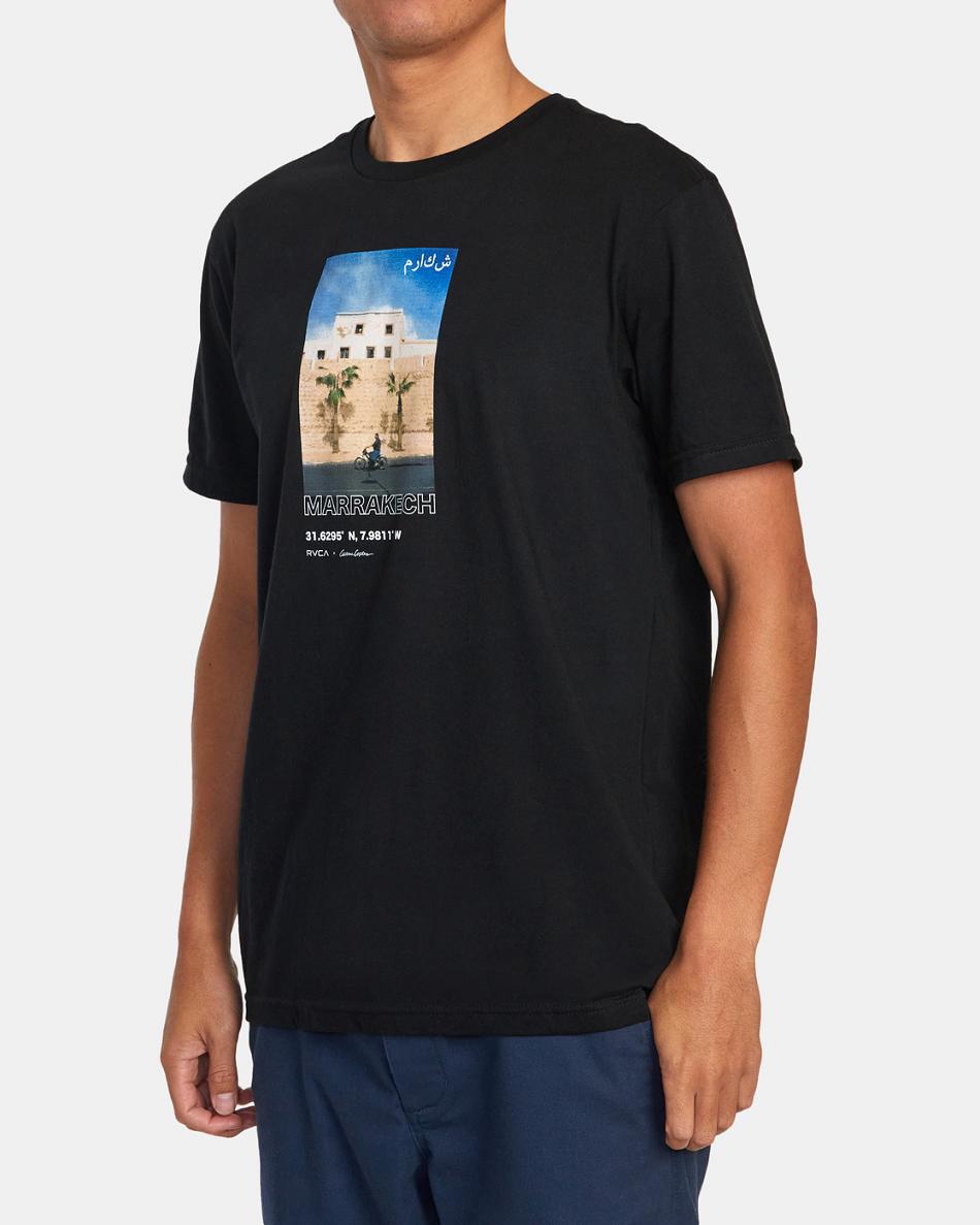 Black Rvca Curren Marrakech Tee Men's Short Sleeve | AUSDF20319