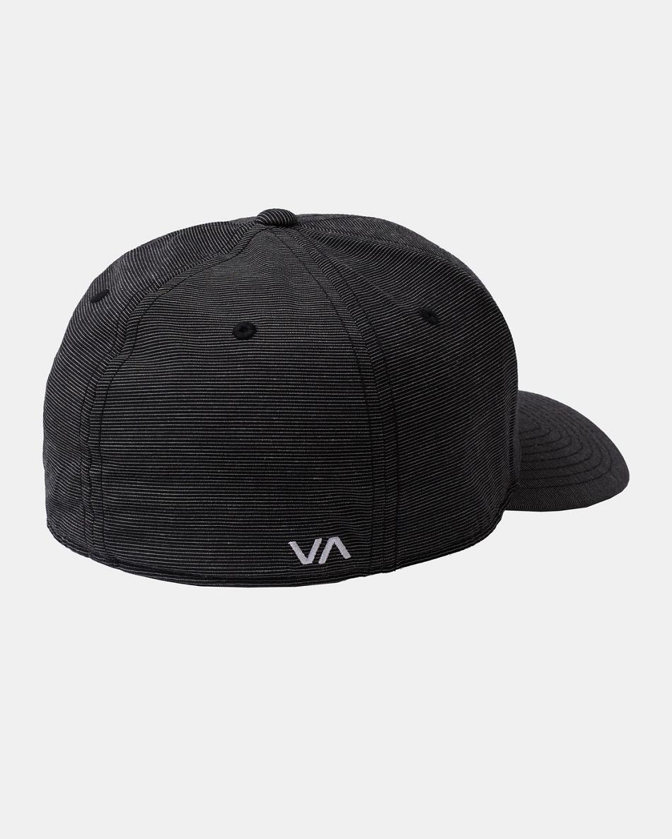 Black Rvca Daggers Flexfit Men's Hats | ZUSMJ54173