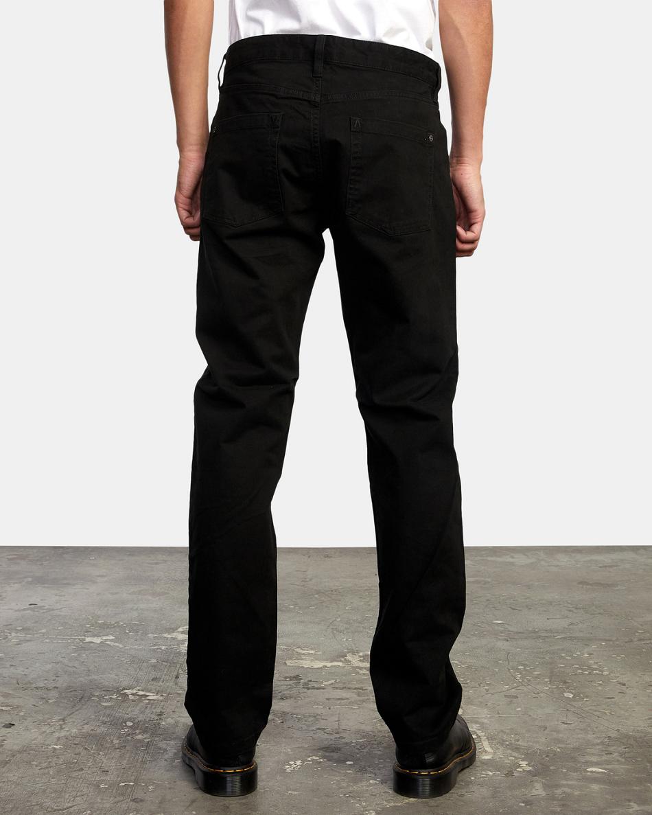 Black Rvca Daggers Twill Slim Fit Men's Pants | AUSDF48028