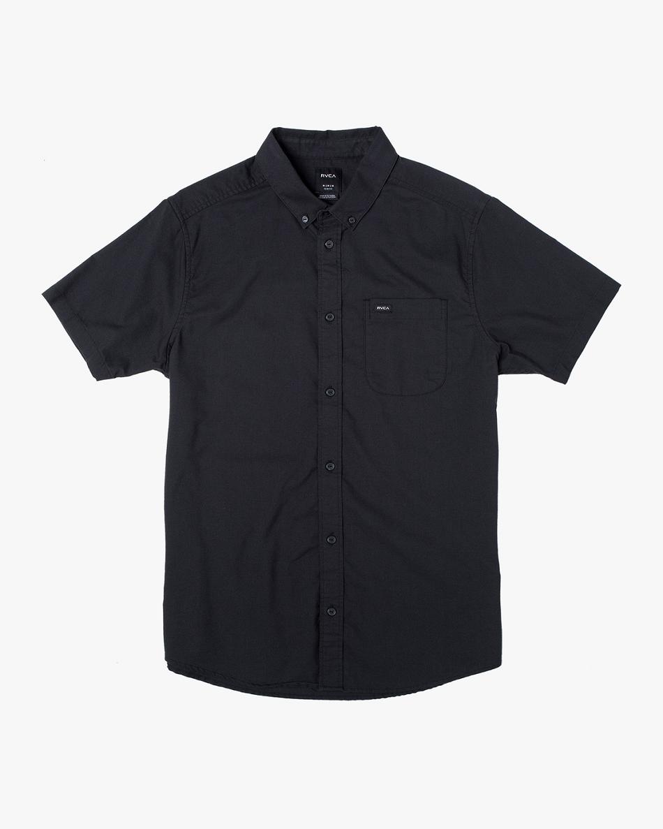 Black Rvca Do Stretch Button-Up Men\'s T shirt | USDFL18051