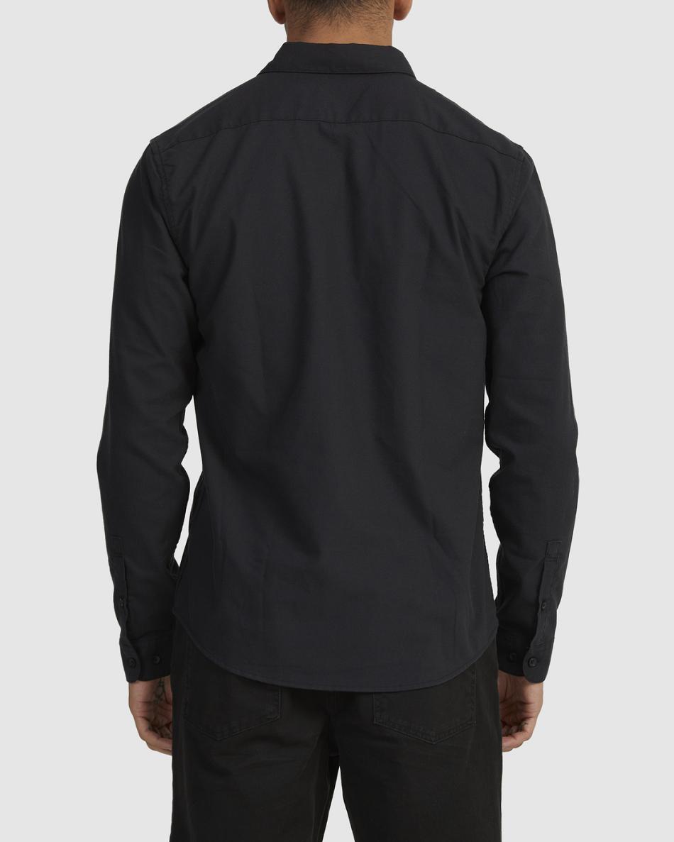 Black Rvca Do Stretch Long Sleeve Men's T shirt | AUSWC23831