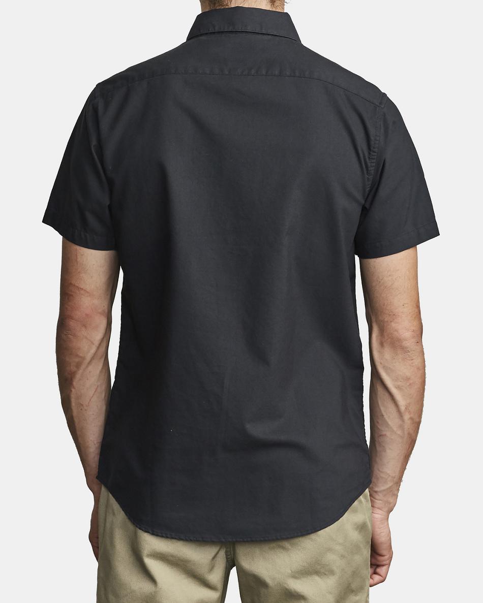 Black Rvca Do Stretch Short Sleeve Men's T shirt | USDYB45476