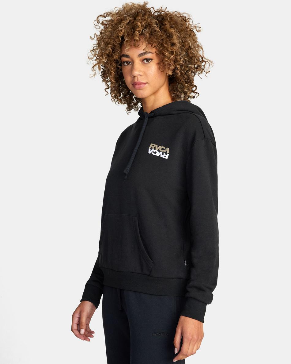 Black Rvca Eddy Women's Hoodie | USICD40260