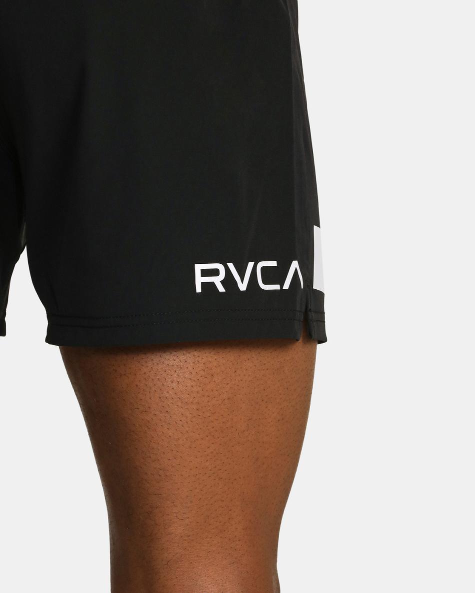 Black Rvca Fight Scrapper Elastic Men's Running Shorts | GUSUC75104