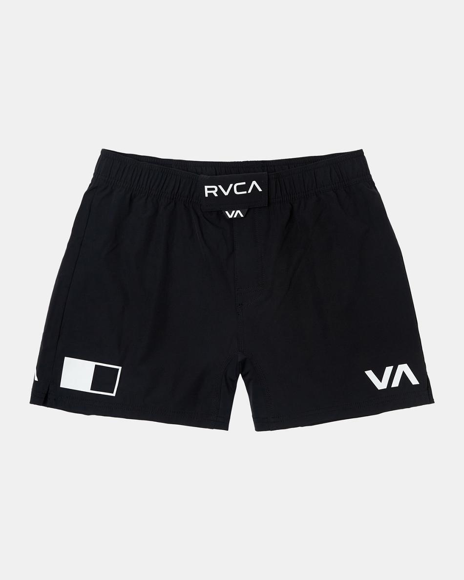 Black Rvca Fight Scrapper Elastic Men\'s Running Shorts | GUSUC75104