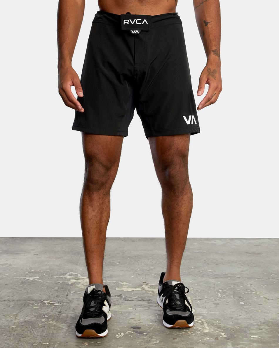 Black Rvca Fight Scrapper Elastic Men's Running Shorts | USDYB17679