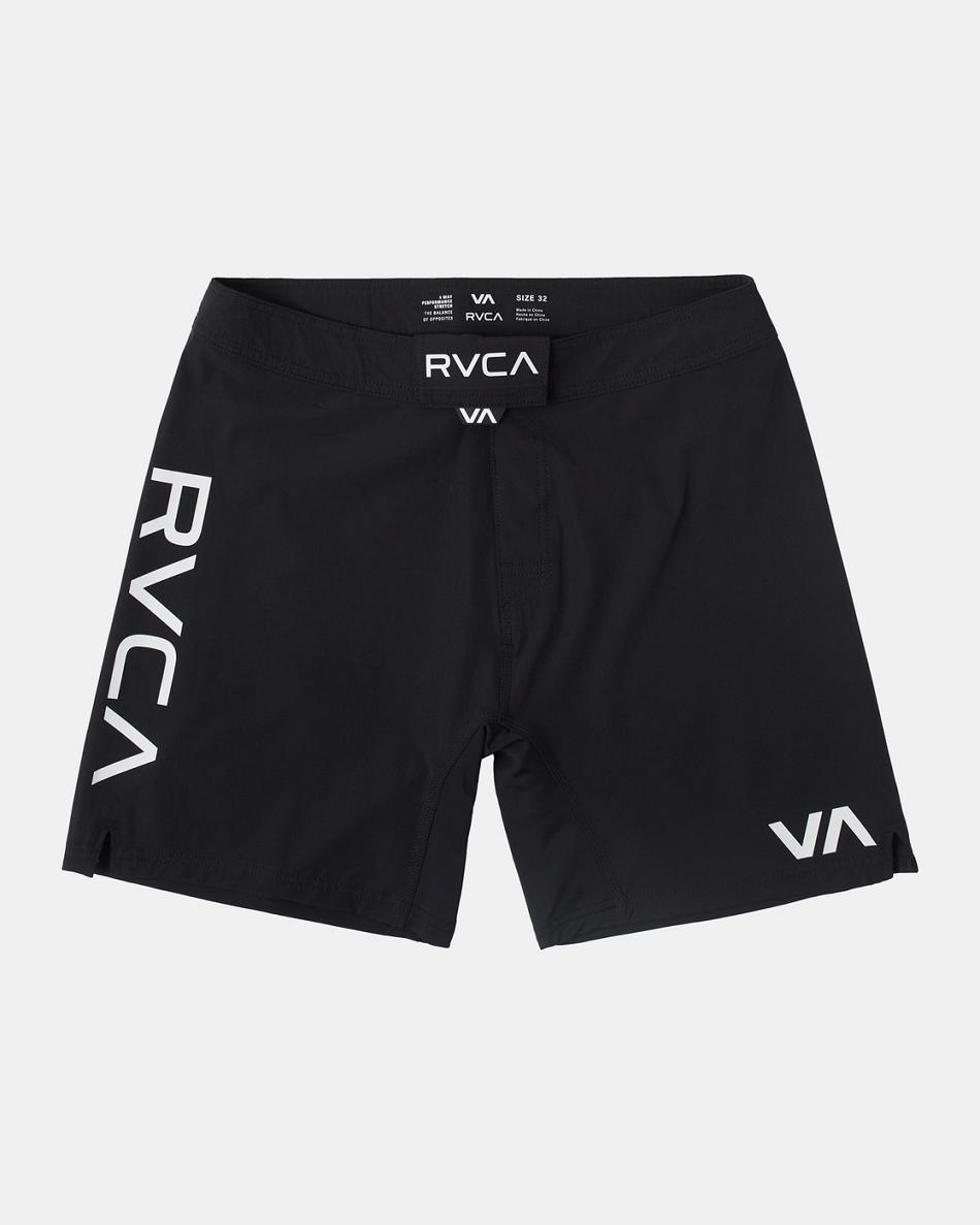 Black Rvca Fight Scrapper Elastic Men\'s Running Shorts | USDYB17679