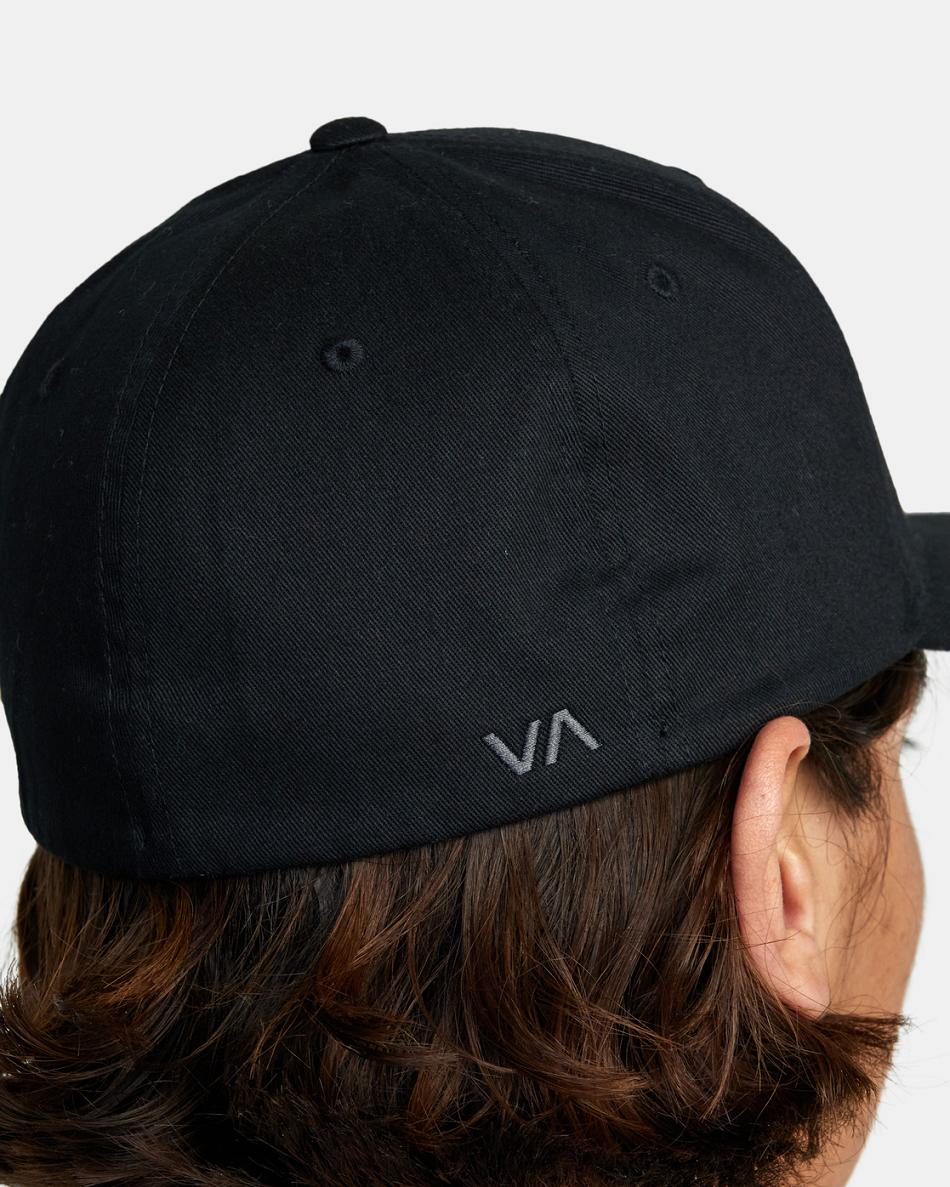Black Rvca Flex Fit Men's Hats | SUSVO12868