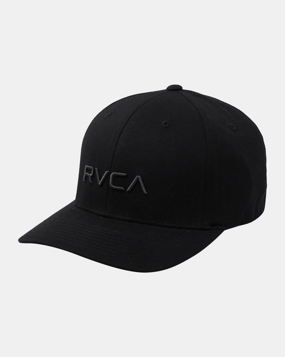 Black Rvca Flex Fit Men\'s Hats | SUSVO12868
