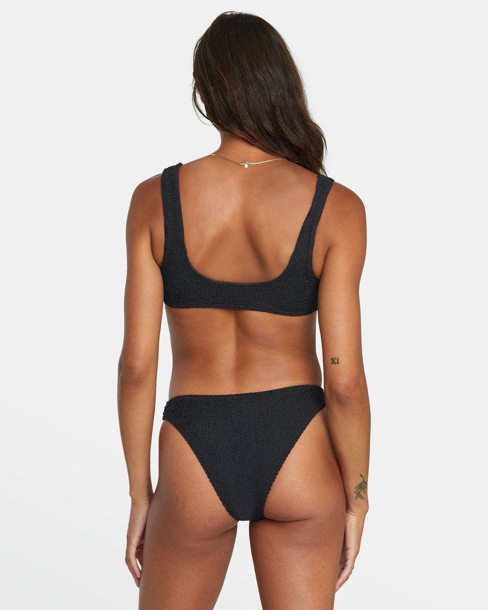 Black Rvca Grooves French Women's Bikini Bottoms | AUSWC66475