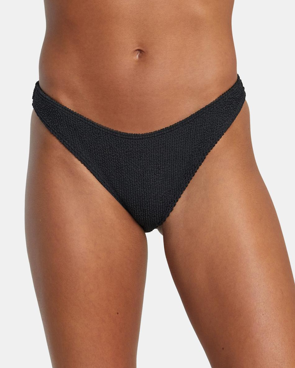 Black Rvca Grooves French Women's Bikini Bottoms | AUSWC66475