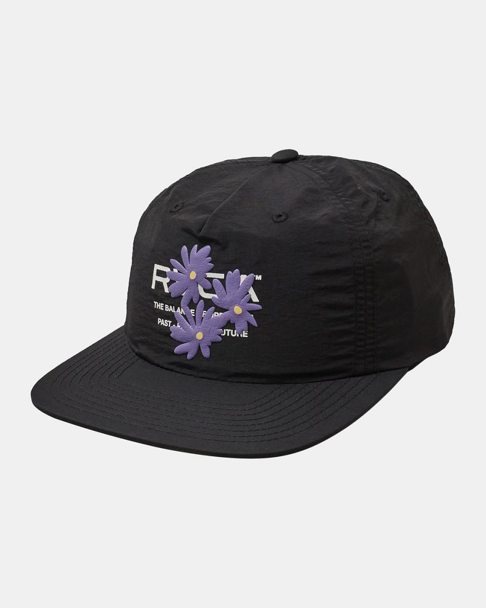 Black Rvca Ground Cover Snapback Men\'s Hats | FUSUI18131