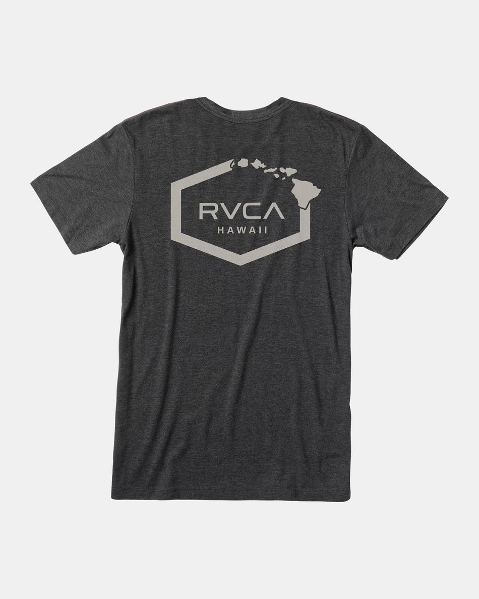 Black Rvca Hawaii Hex Tee Men\'s Short Sleeve | GUSUC30872