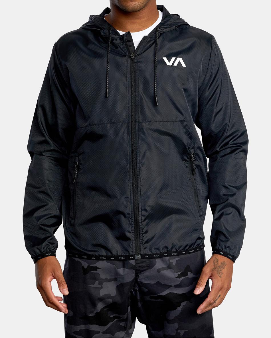 Black Rvca Hexstop IV Men's Jackets | USJVR62848