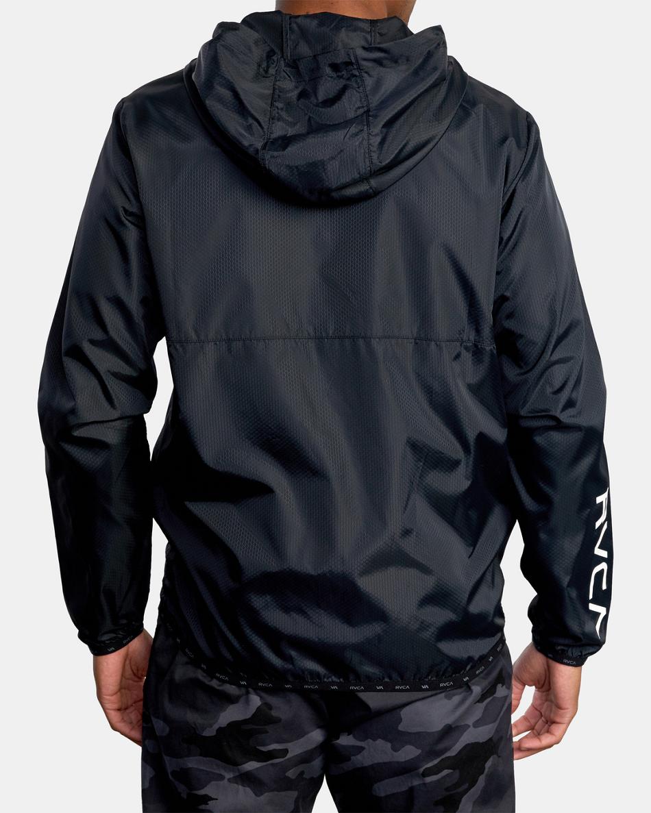 Black Rvca Hexstop IV Men's Jackets | USJVR62848