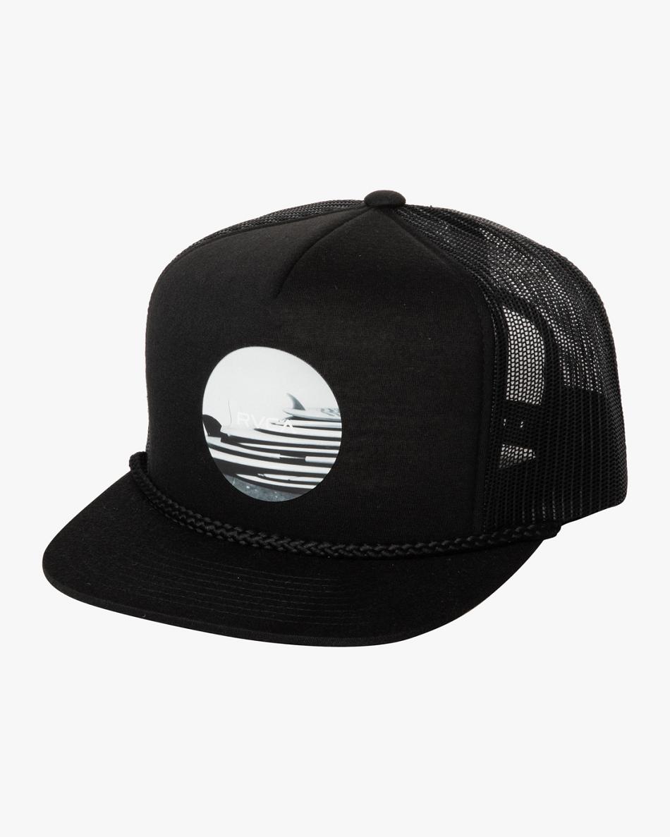 Black Rvca Lense Foamy Trucker Men\'s Hats | PUSER21466