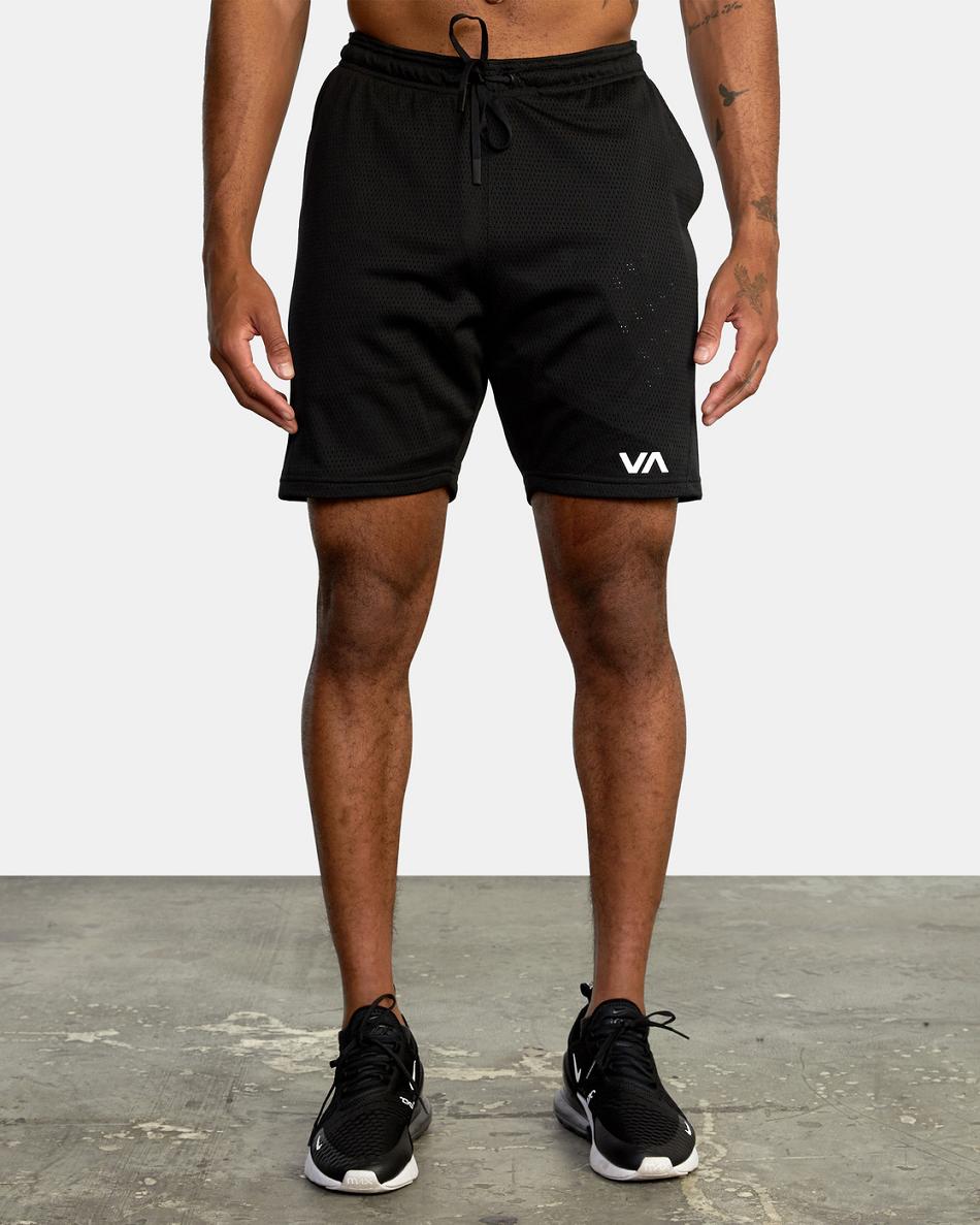 Black Rvca Mesh II Elastic 19 Men's Shorts | EUSVG63481