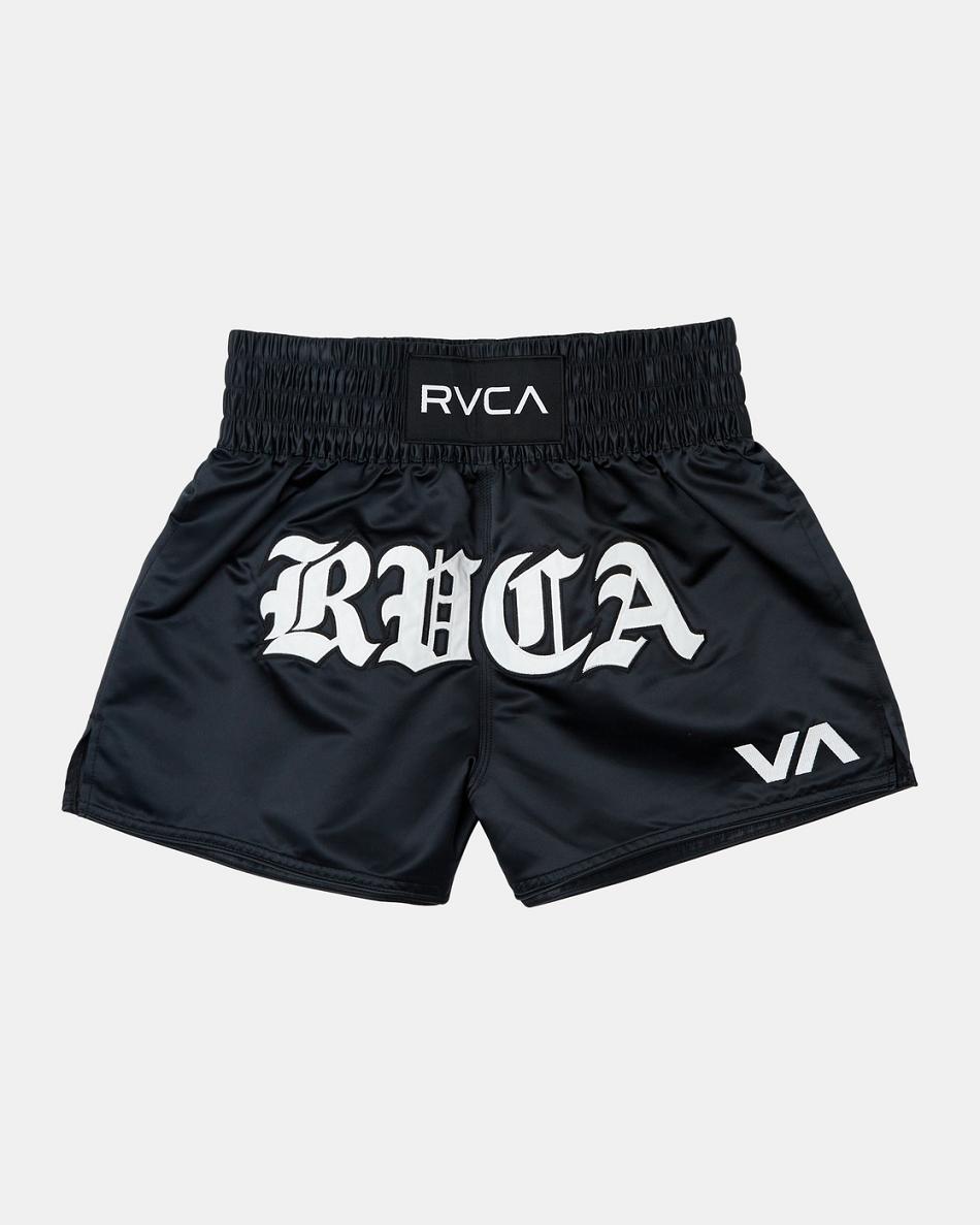 Black Rvca Muay Thai Mod Elastic Boxing 15 Men's Shorts | GUSEC68845