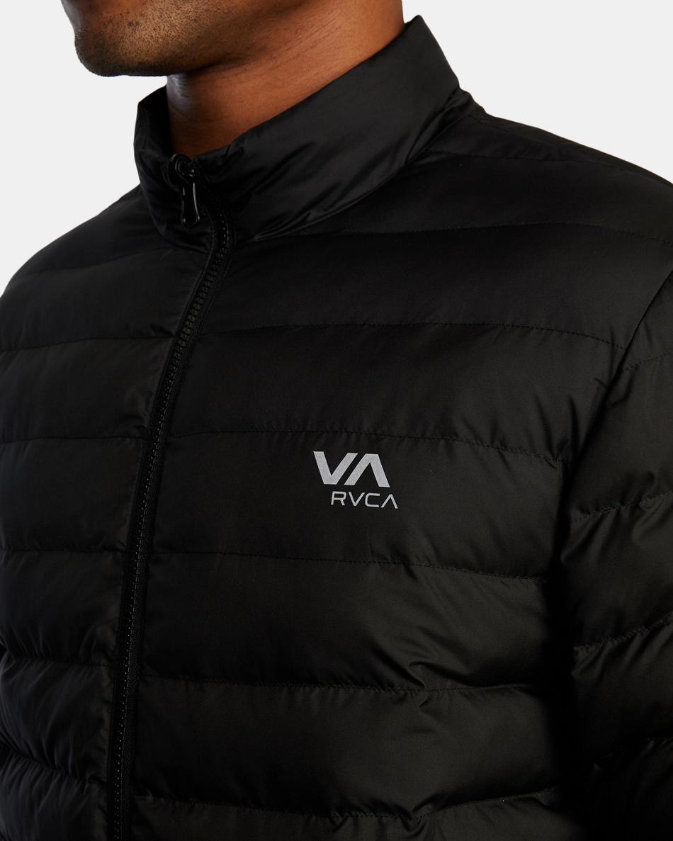 Black Rvca Packable Puffa Men's Jackets | XUSGW18280