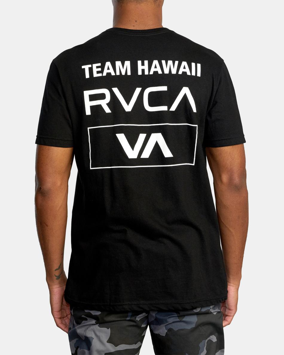 Black Rvca Penn Just Aloha Tee Men's Short Sleeve | PUSER30236