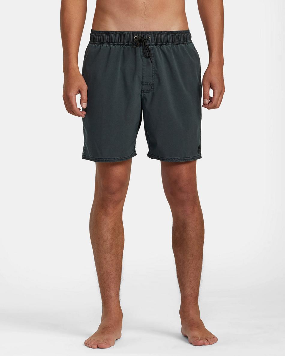 Black Rvca Pigment Elastic 17 Men's Shorts | USZPD51939