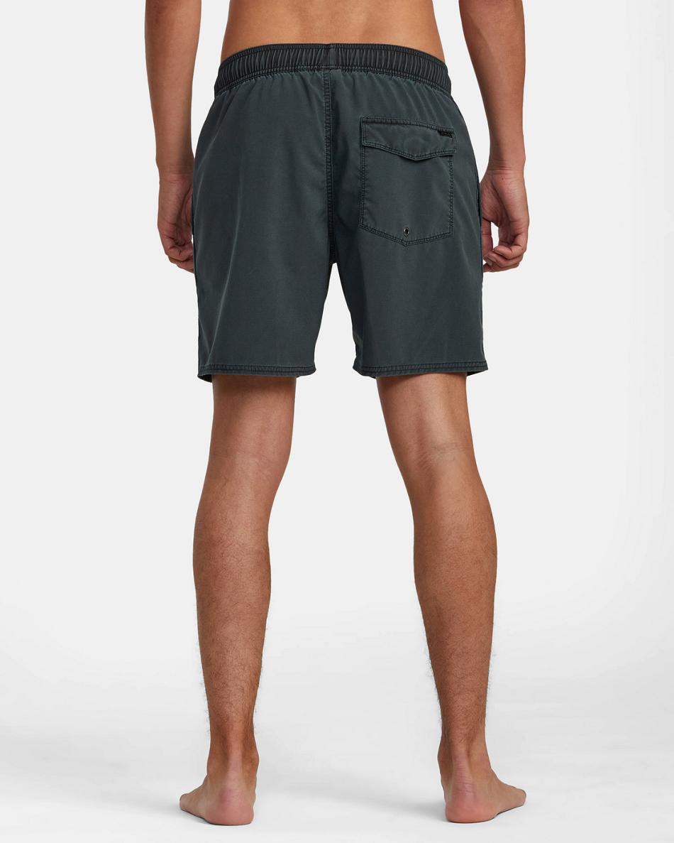 Black Rvca Pigment Elastic 17 Men's Shorts | USZPD51939