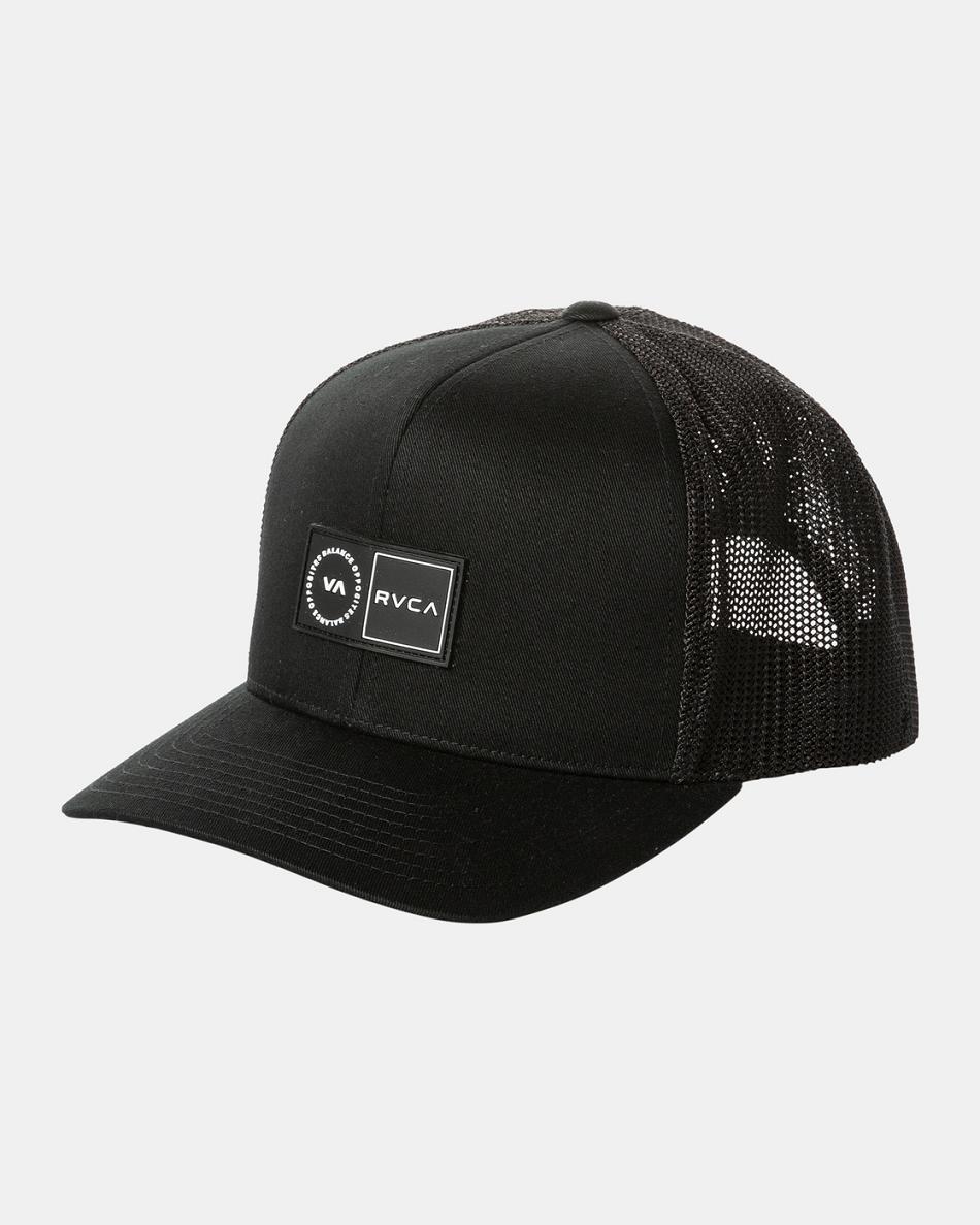 Black Rvca Platform Trucker Men\'s Hats | MUSFT45725