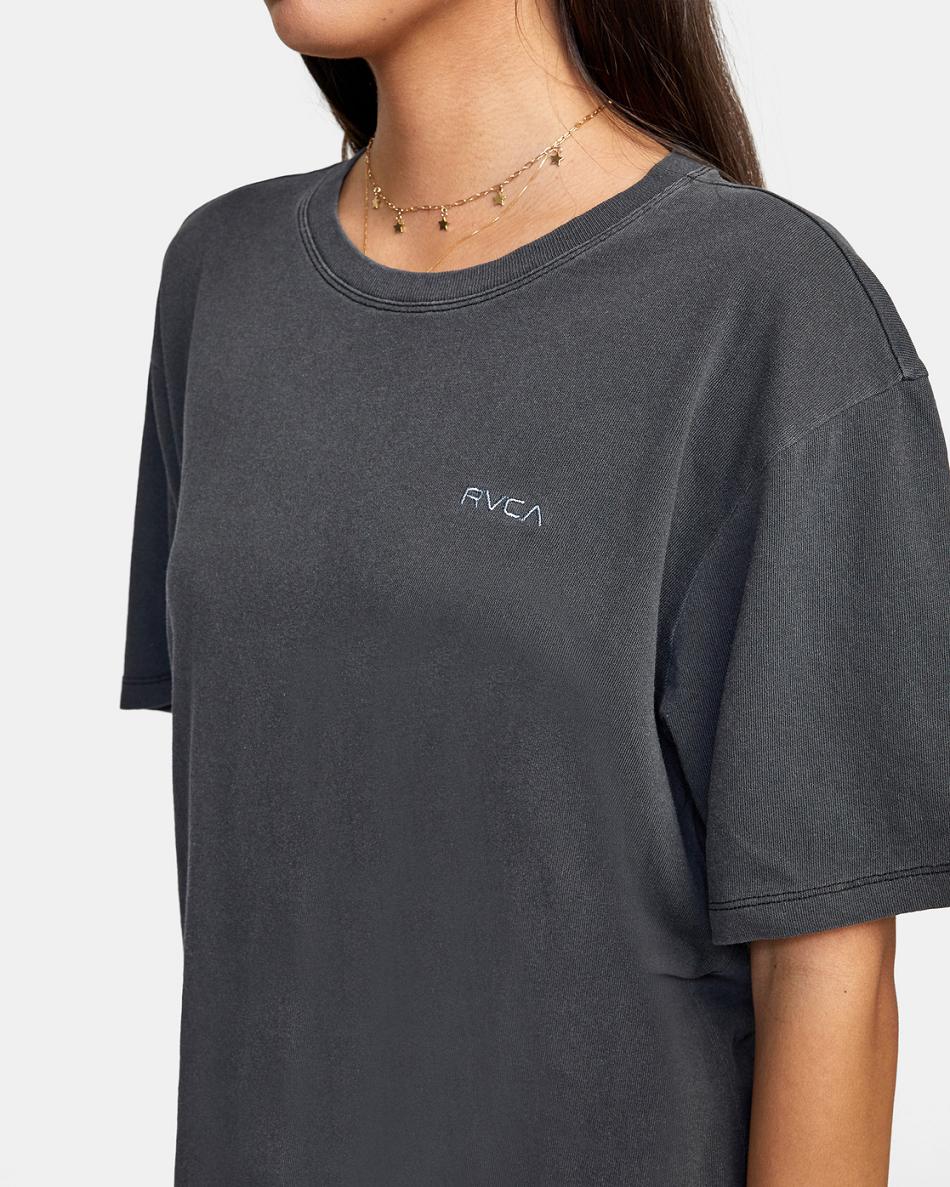 Black Rvca Ptc Anyday Oversized Women's T shirt | USDFL72843