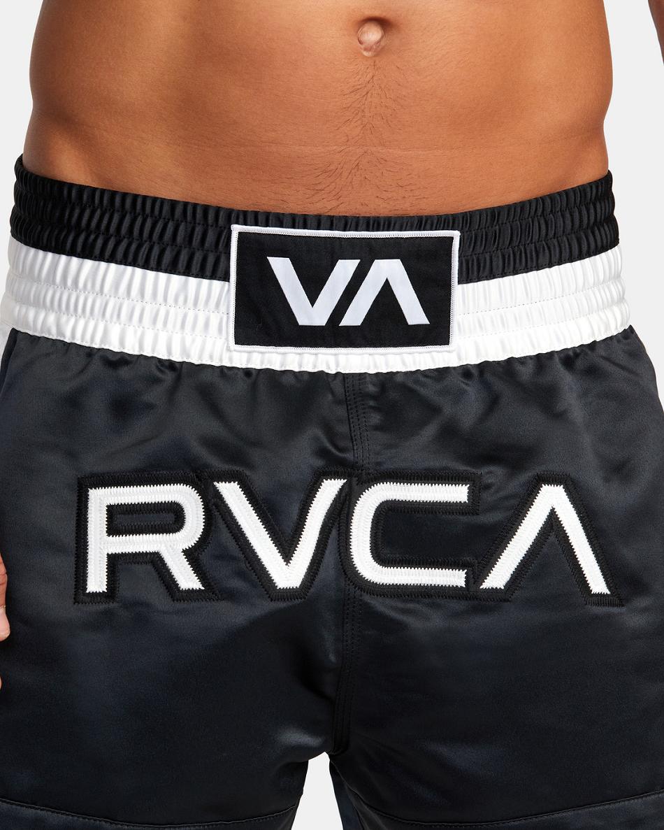 Black Rvca RVCA Muay Thai Men's Running Shorts | GUSUC39513