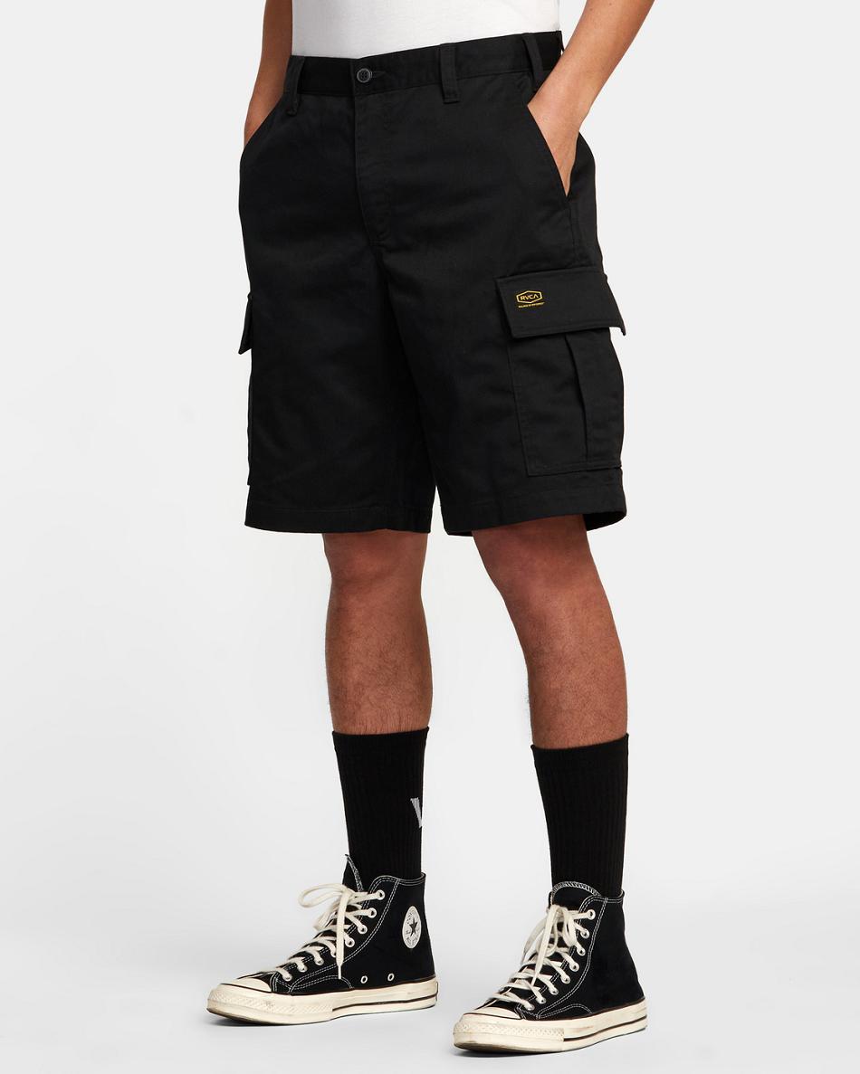 Black Rvca Recession Collection Americana Cargo Men's Shorts | USQCS88243