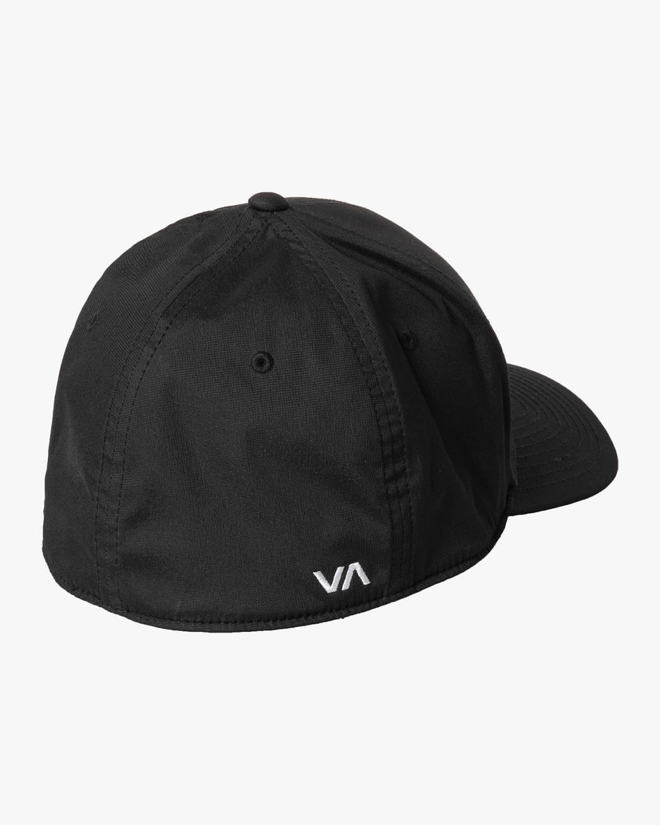 Black Rvca Seasons Flexfit Men's Hats | EUSHC33665