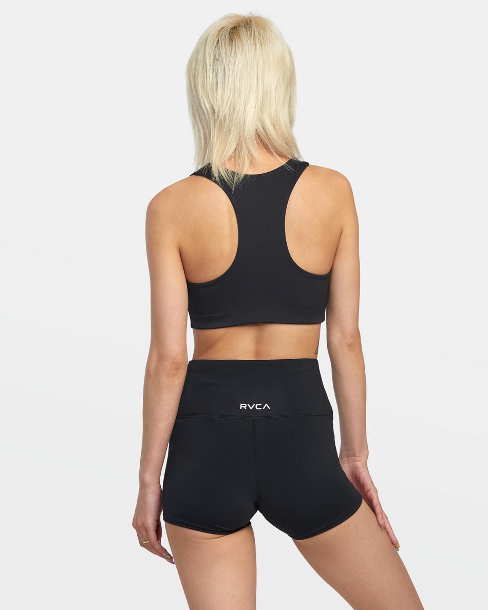 Black Rvca Shorty Workout Women's Running Shorts | PUSQX83406