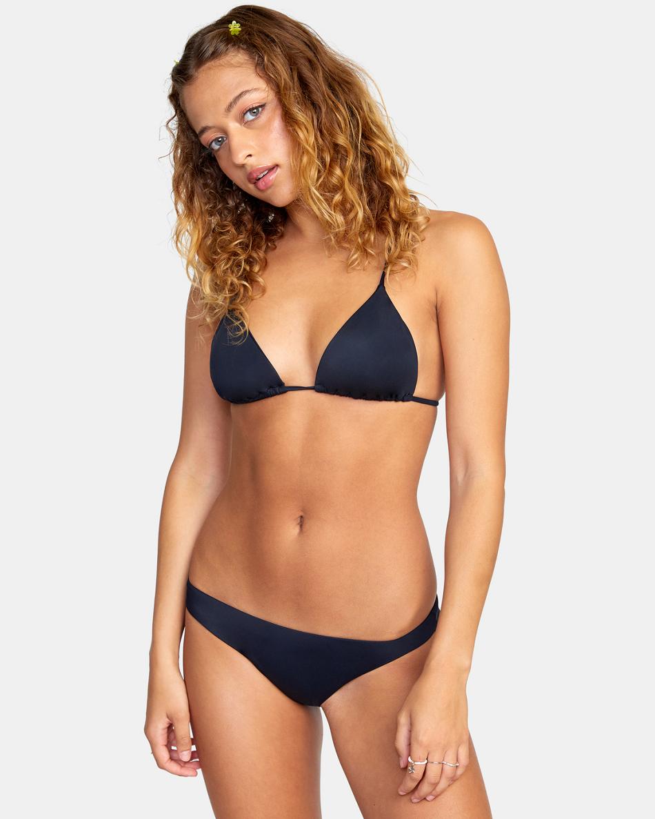 Black Rvca Solid Women's Bikini Bottoms | USZPD21818