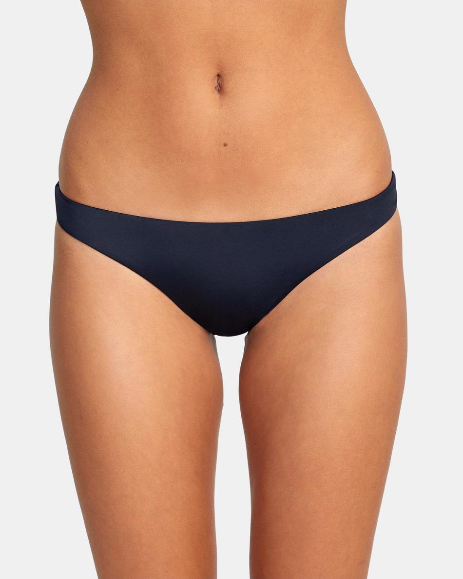 Black Rvca Solid Women's Bikini Bottoms | USZPD21818