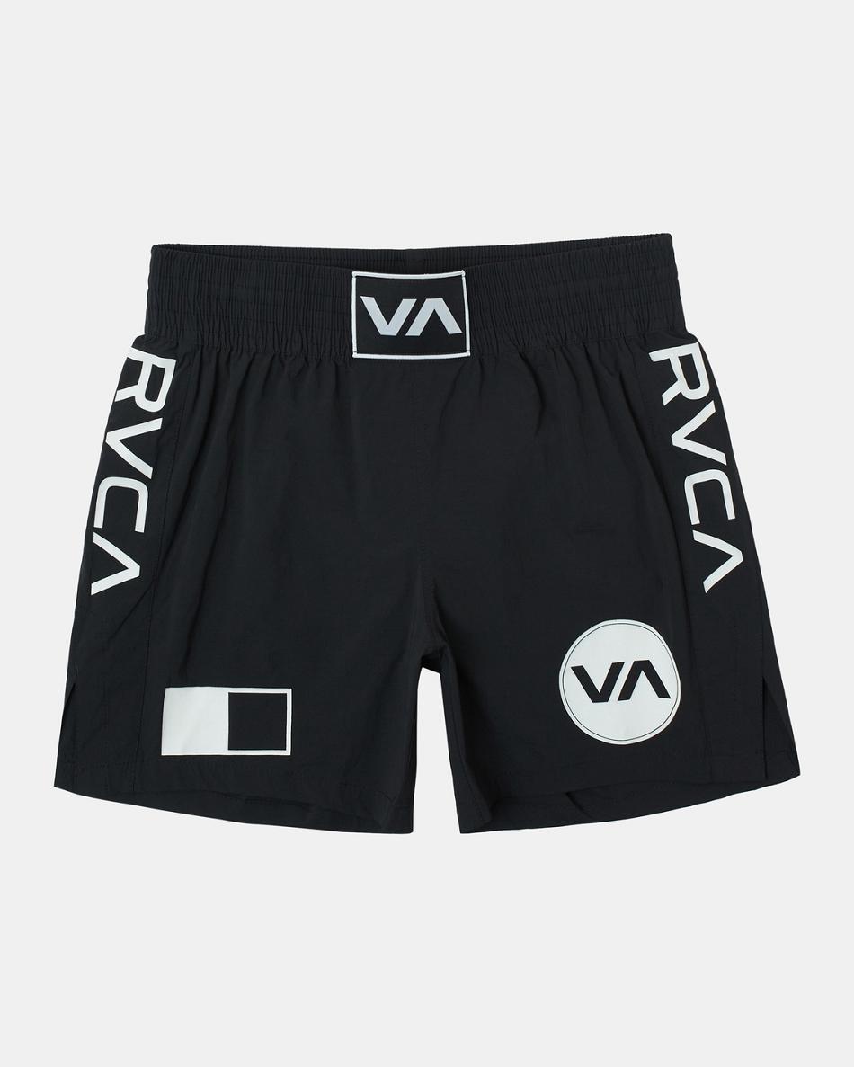 Black Rvca Spartan Elastic Men\'s Running Shorts | YUSVQ18780