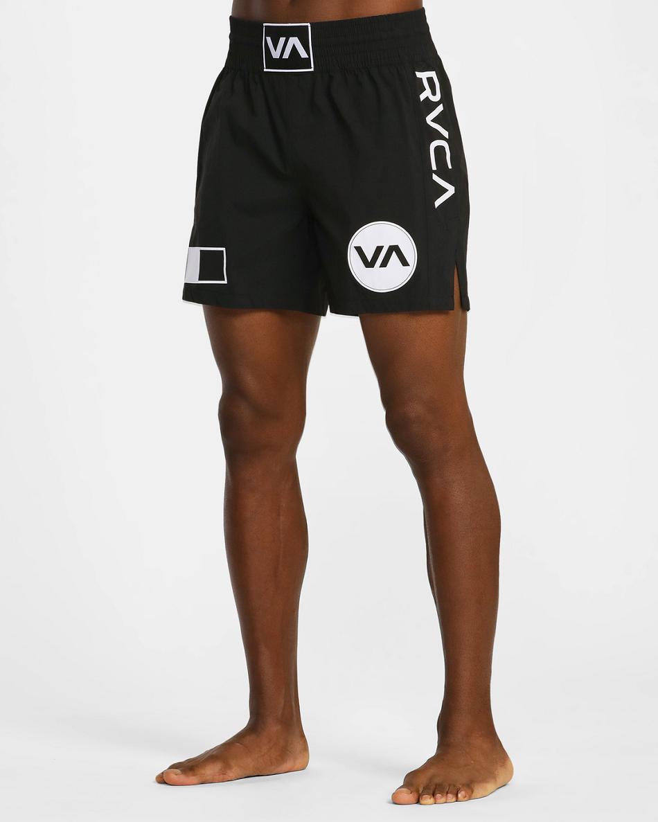 Black Rvca Spartan Elastic Training 17 Men's Shorts | TUSWZ26103