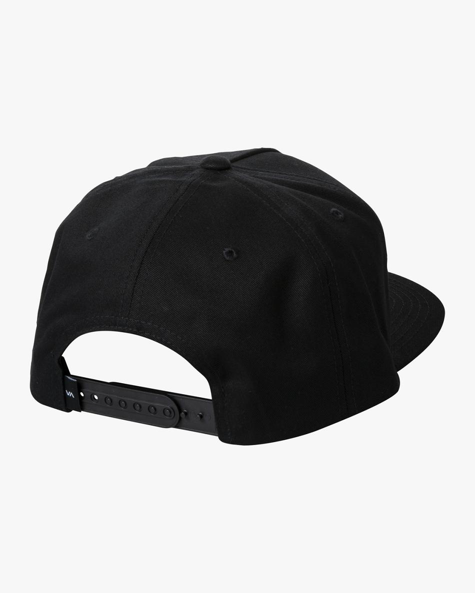 Black Rvca Square Snapback Men's Hats | USDYB53035