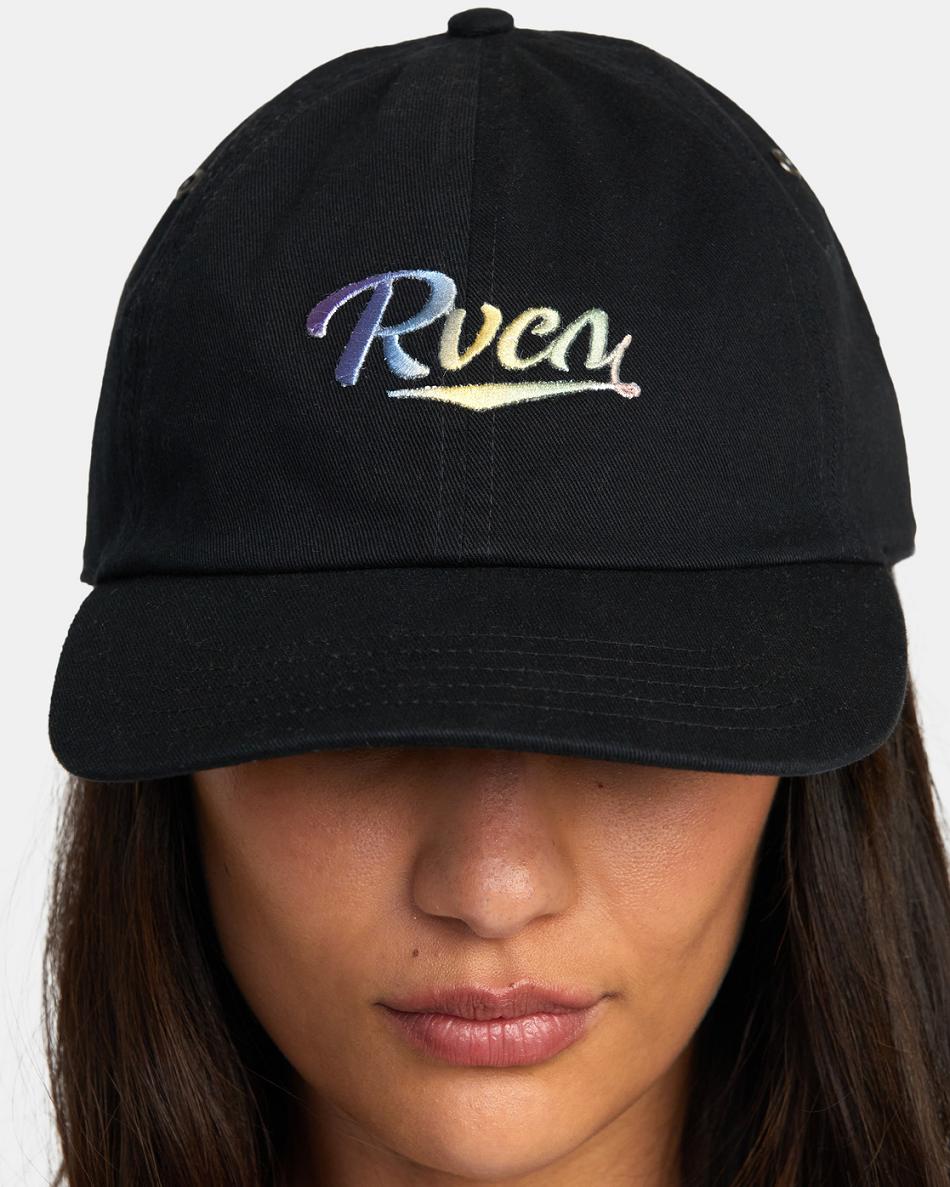 Black Rvca Staple Dad Women's Hats | YUSGT16348