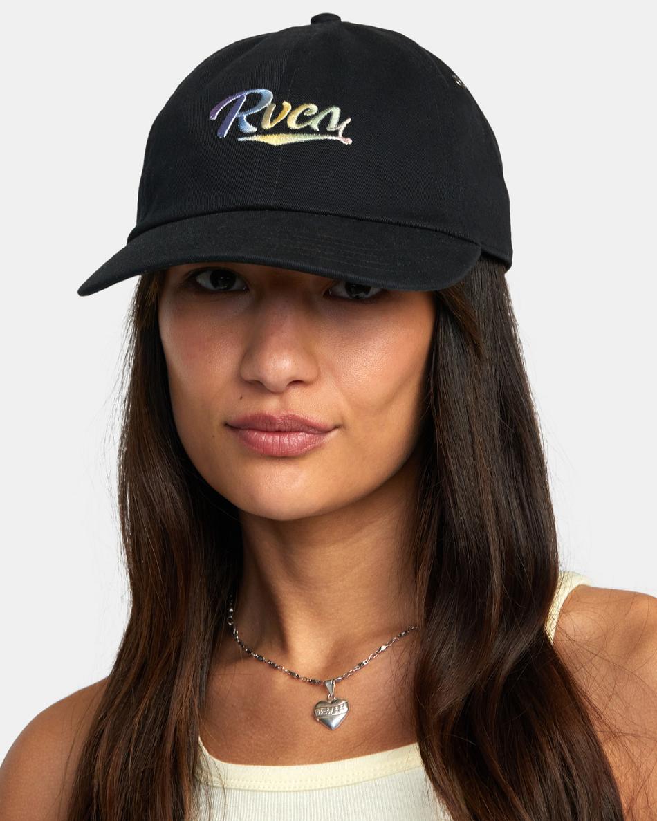 Black Rvca Staple Dad Women\'s Hats | YUSGT16348