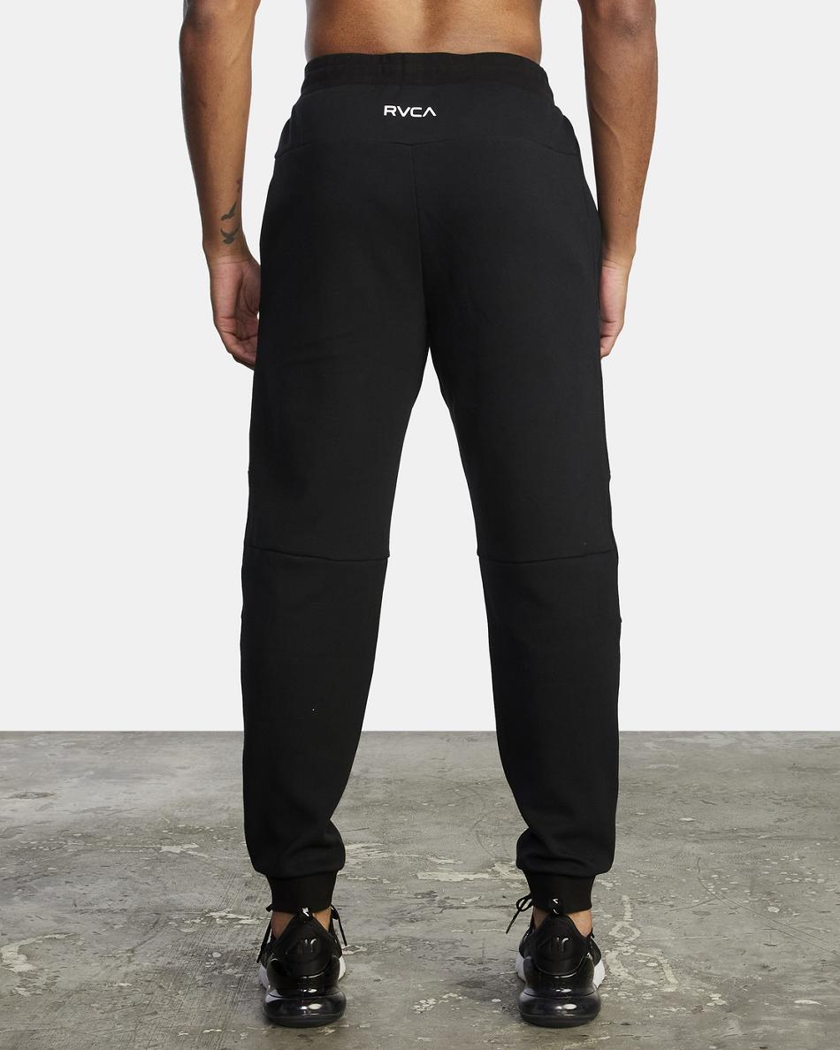 Black Rvca Tech Fleece II Men's Pants | XUSBH22687