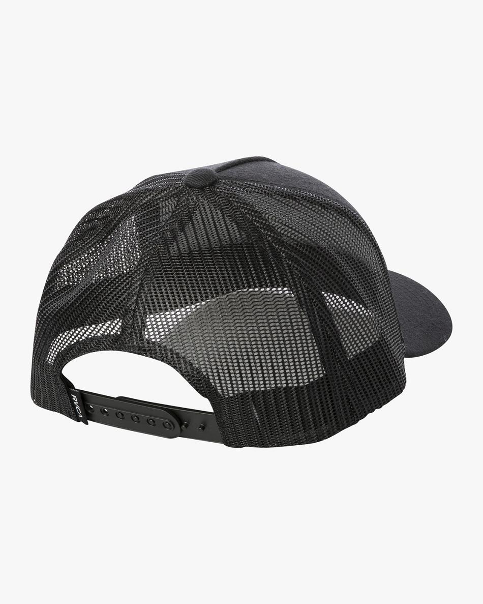 Black Rvca VA All The Way Curved Brim Trucker Men's Hats | USEGJ33778