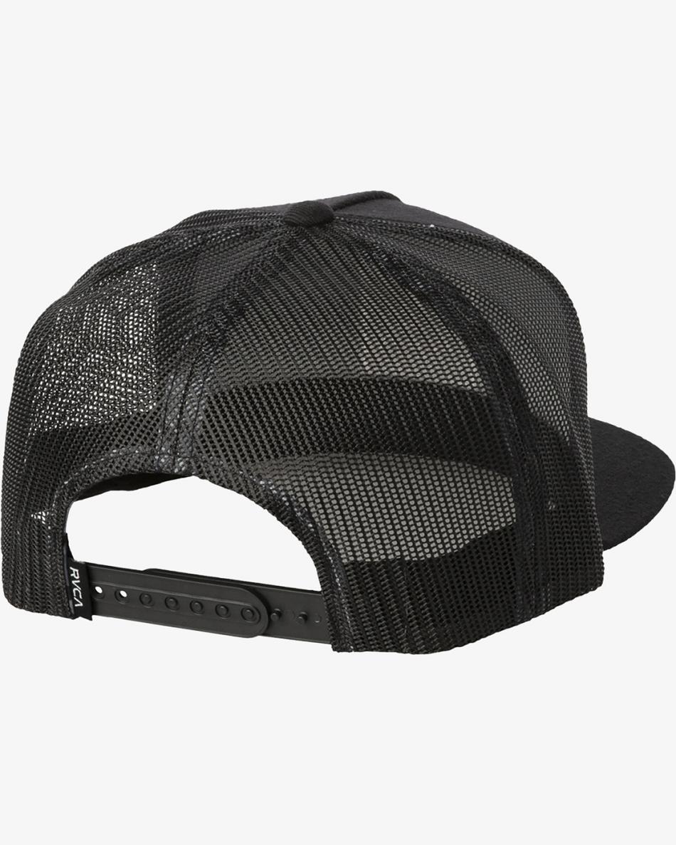 Black Rvca VA All The Way Print Trucker Men's Hats | MUSFT81925