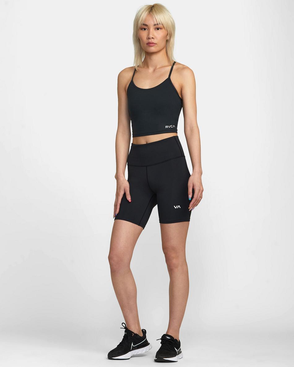 Black Rvca VA Essential Bike 7 Women's Skirts | USDFL55042