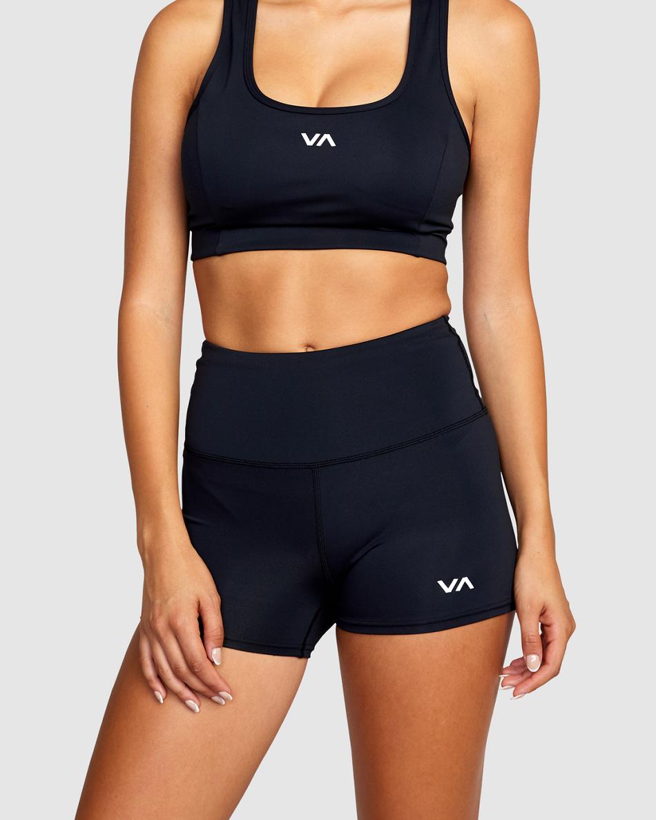 Black Rvca VA Essential Booty 3 Women's Running Shorts | SUSNY74029